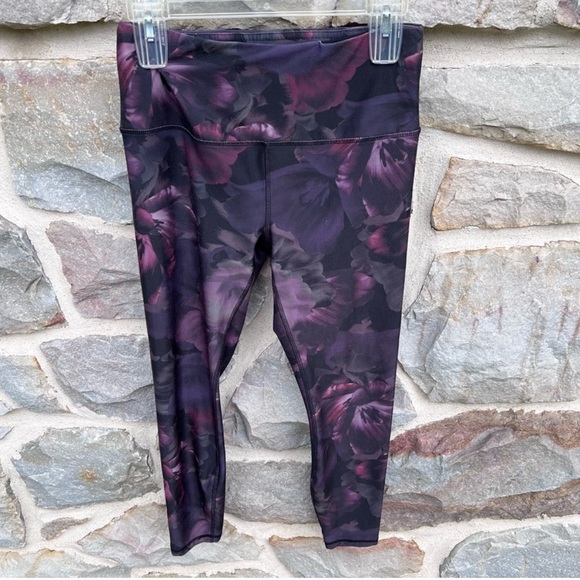 RBX Black Purple Gray Cropped Leggings Size Medium - Picture 1 of 8